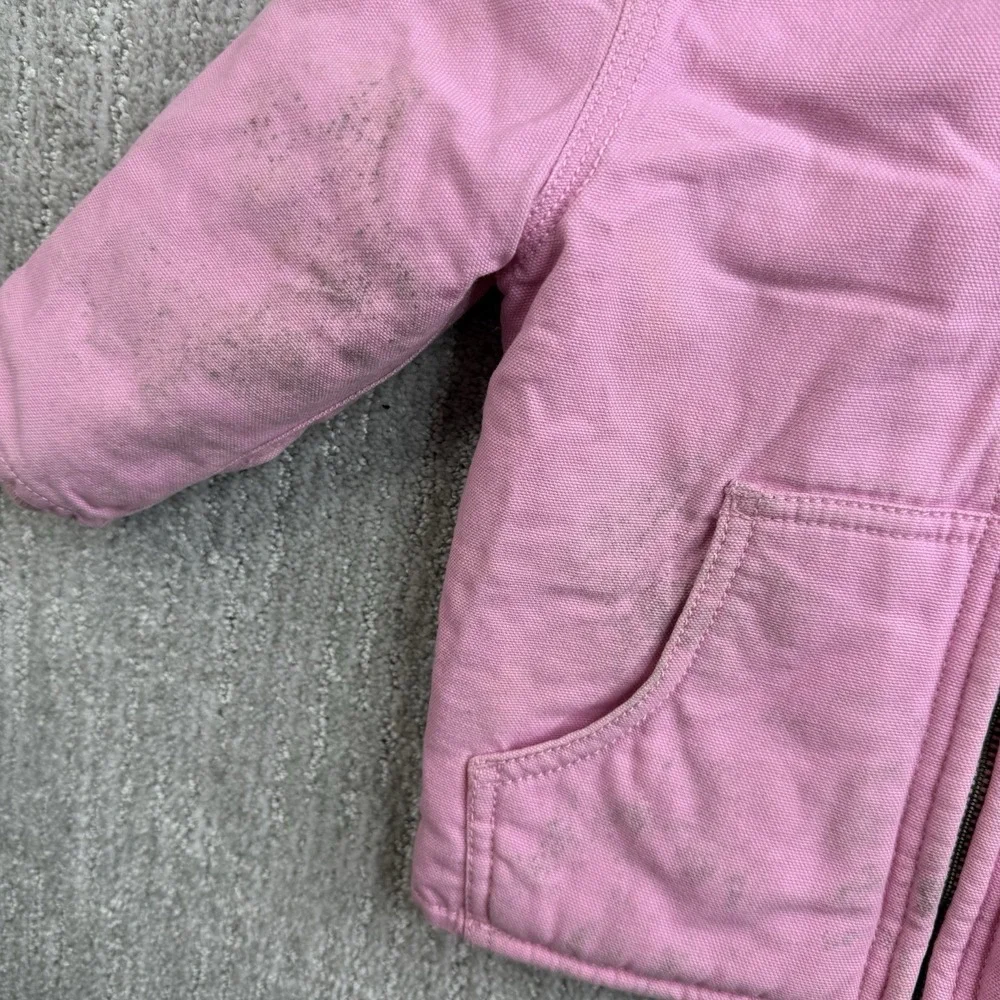 Pink Carhartt Jacket Toddler Size 24 Months Hooded